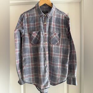 Flag & Anthem women’s blue and pink plaid shirt medium